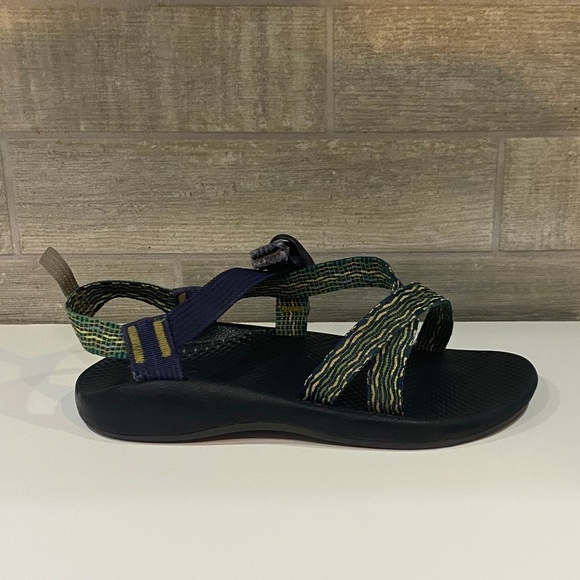 Chaco Z1 Eco‎ Tread Unisex Sandals- Women's 9/Men's 8- Blue/Green/Yellow - Picture 3 of 15